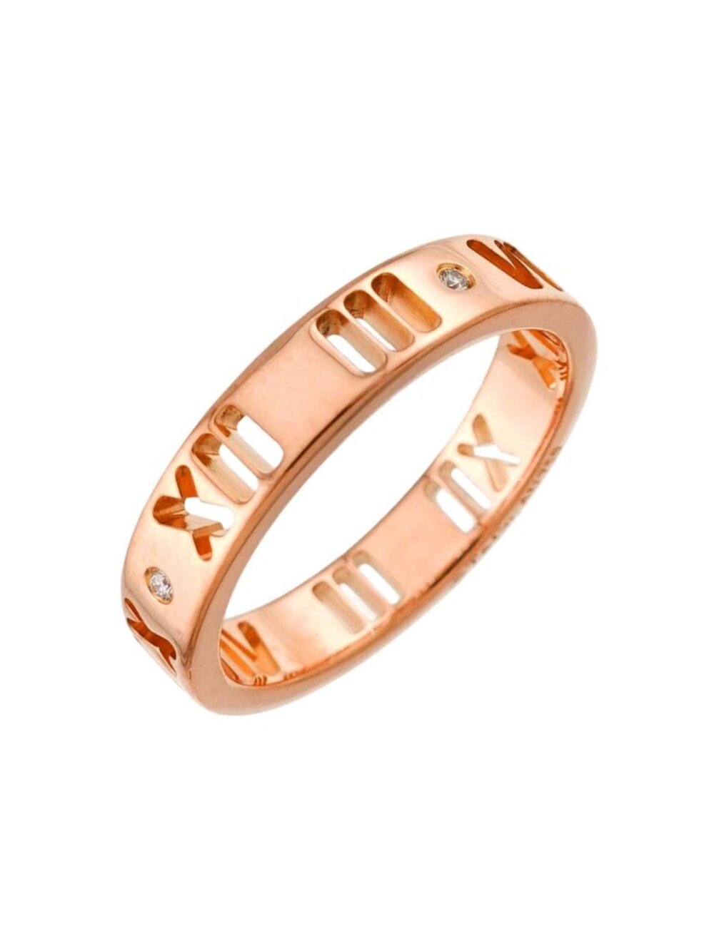 Tiffany & Co Atlas Ring Diamond 18k Pink Gold